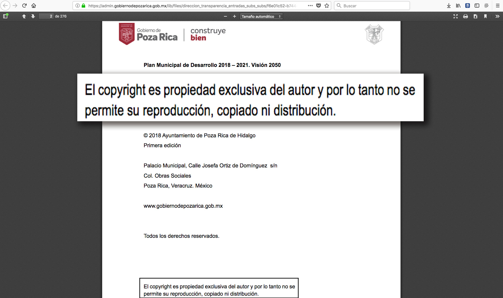 Ayuntamiento de Poza Rica pagó 870 mil pesos por documento con fallas